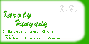 karoly hunyady business card